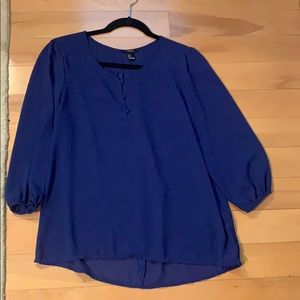 Sheer royal blue shirt medium